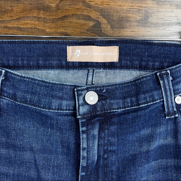 7 For All Mankind The Ankle Skinny Jeans in Luxe Vintage Dark Indigo Size 33 New - Picture 6 of 8